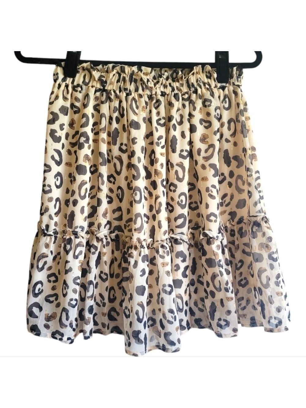 Drole de Copine Cream Black Animal Print Skirt Womens Medium Large